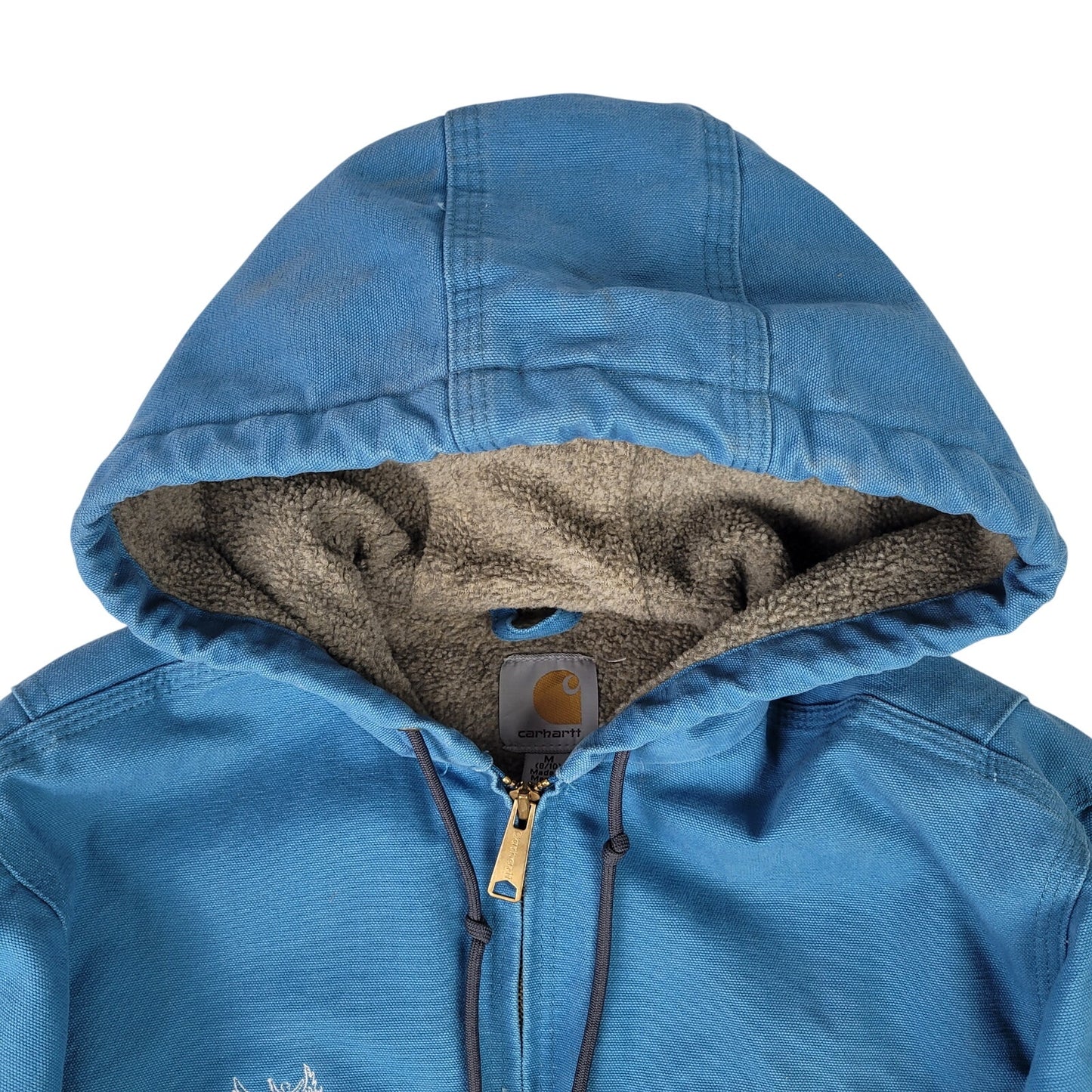 Carhartt Faded Light Blue Sherpa-Lined Sierra Jacket w Hood Women's Sz M