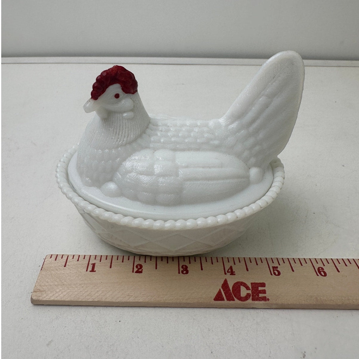 Vintage Westmoreland White Milk Glass Hen On Nest Covered Dish
