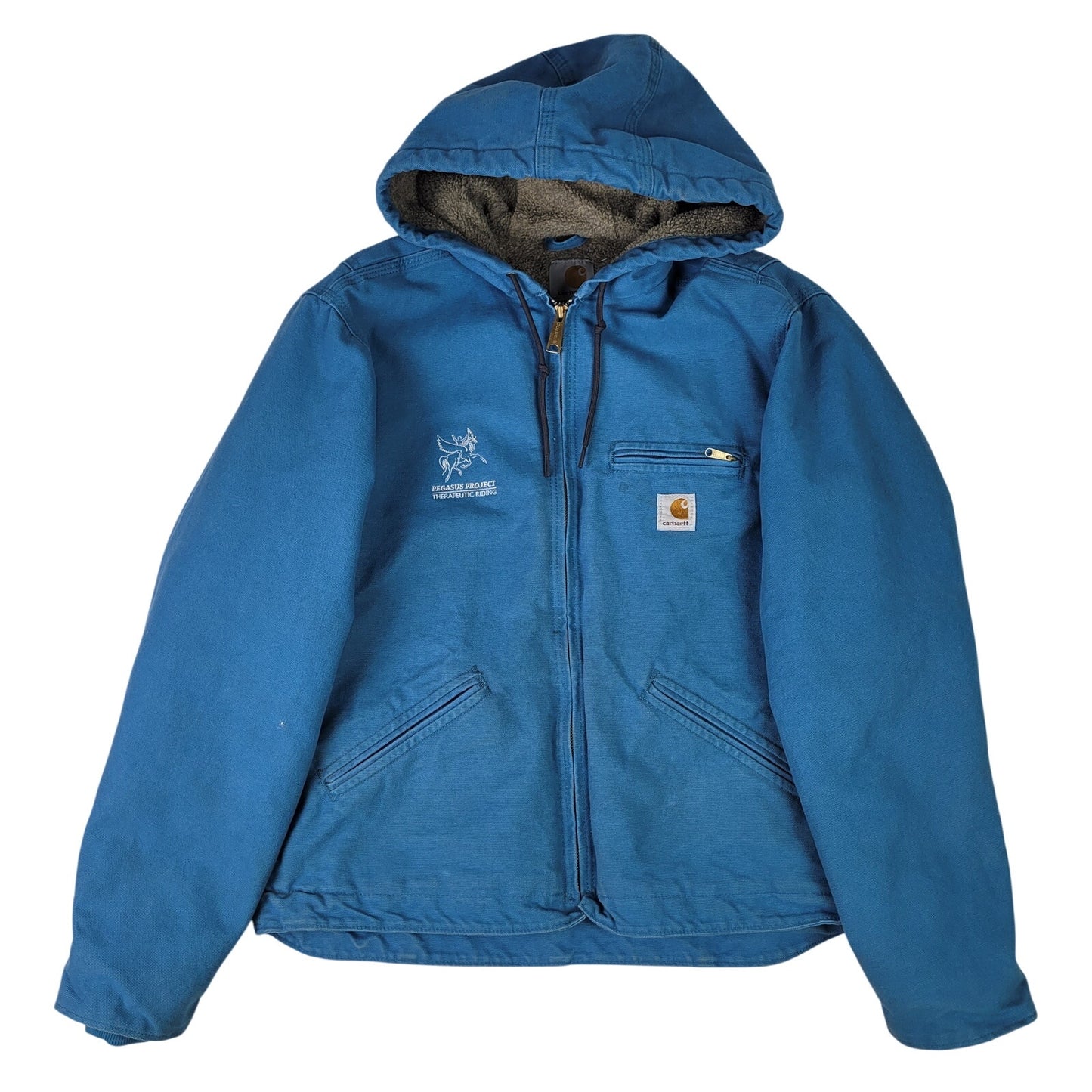 Carhartt Faded Light Blue Sherpa-Lined Sierra Jacket w Hood Women's Sz M