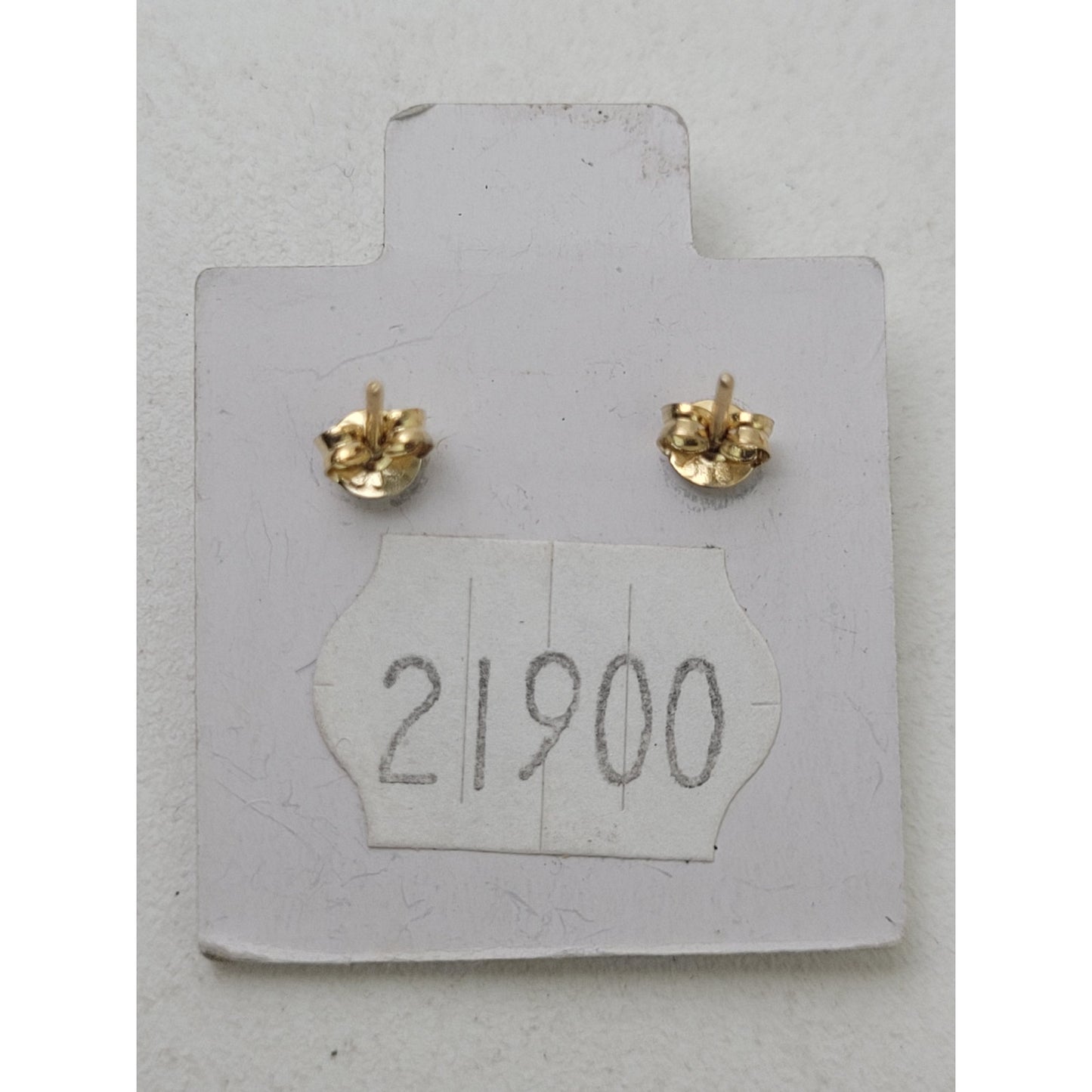 14K Yellow Gold Cubic Zirconia 4-Prong Stud Earrings Push-Back Closure