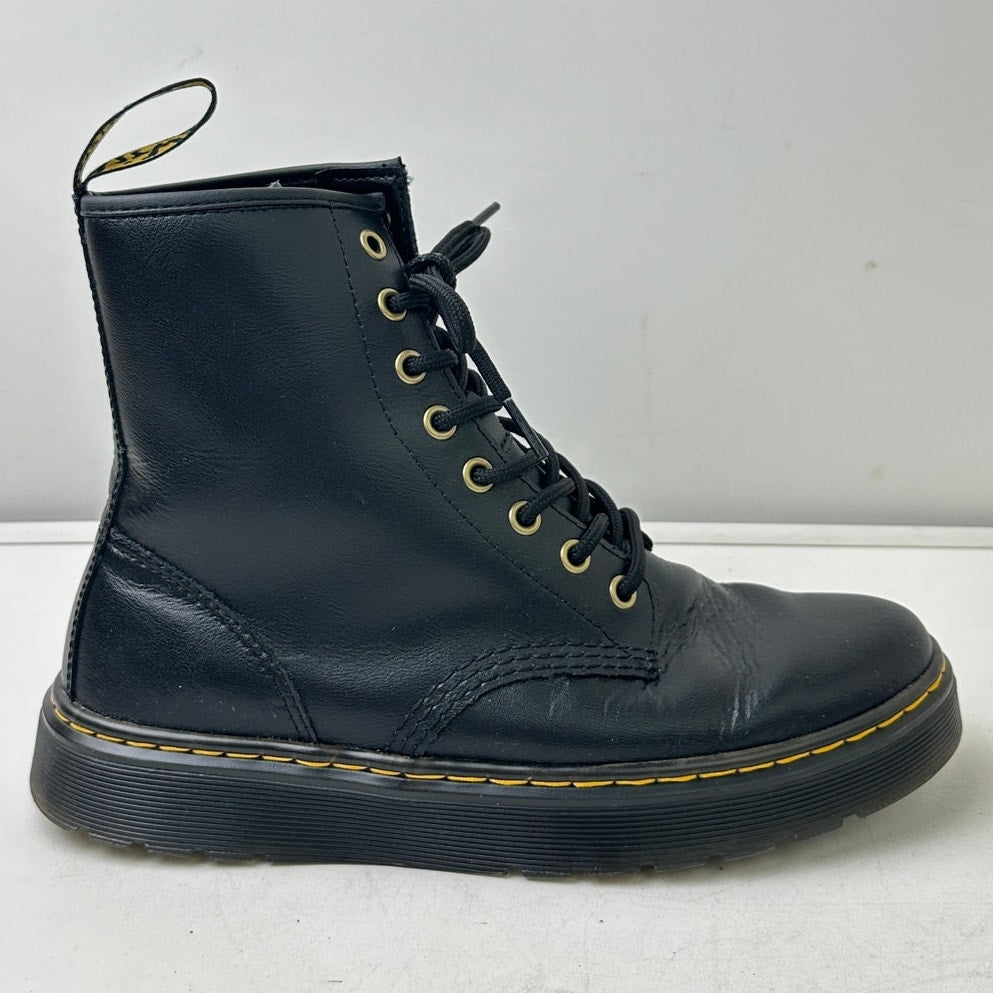 Dr. Martens Zavala Black Leather Combat Boots Women's Sz 8