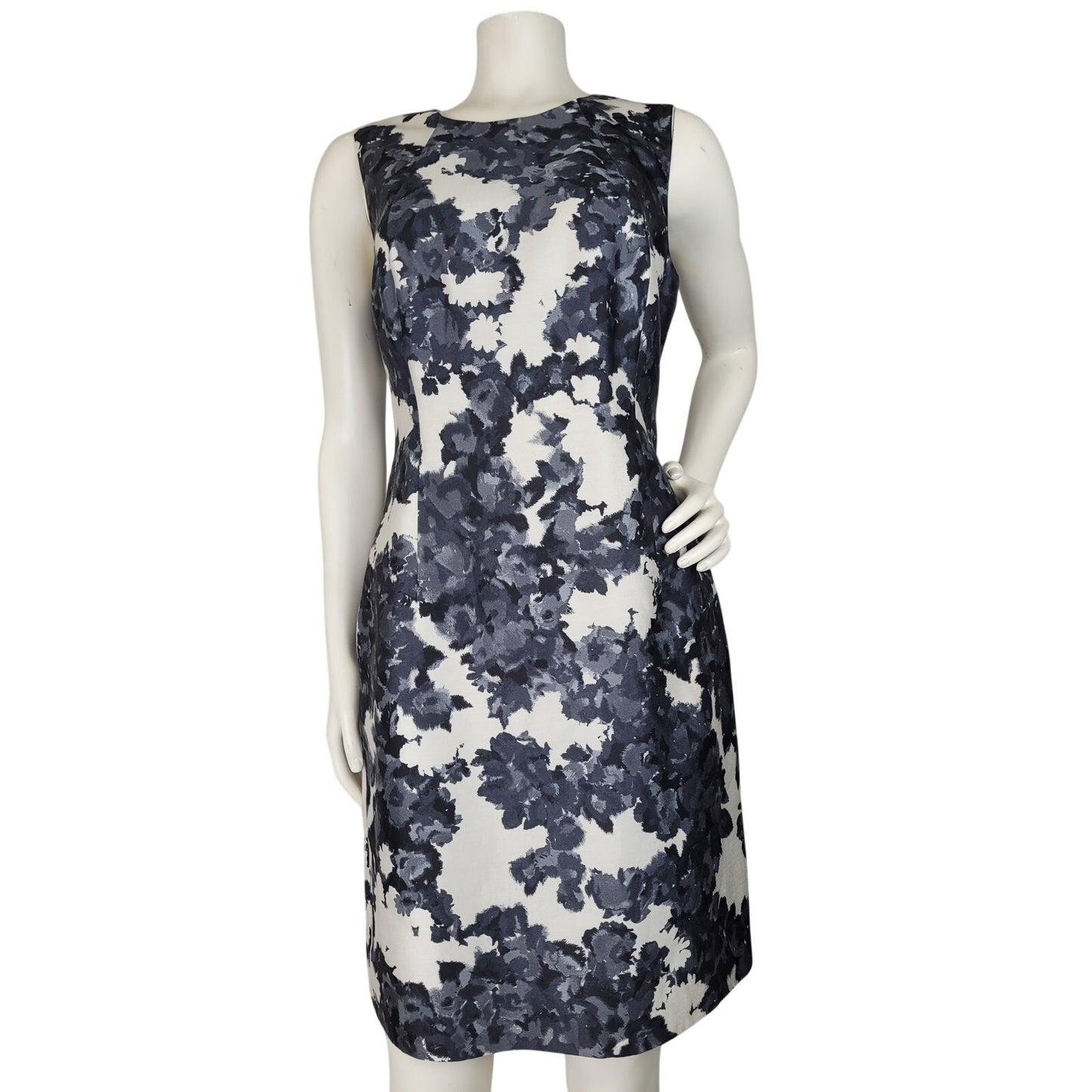 Kate Spade New York Leena Cotton Silk Black & White Sheath Floral Dress Sz 4