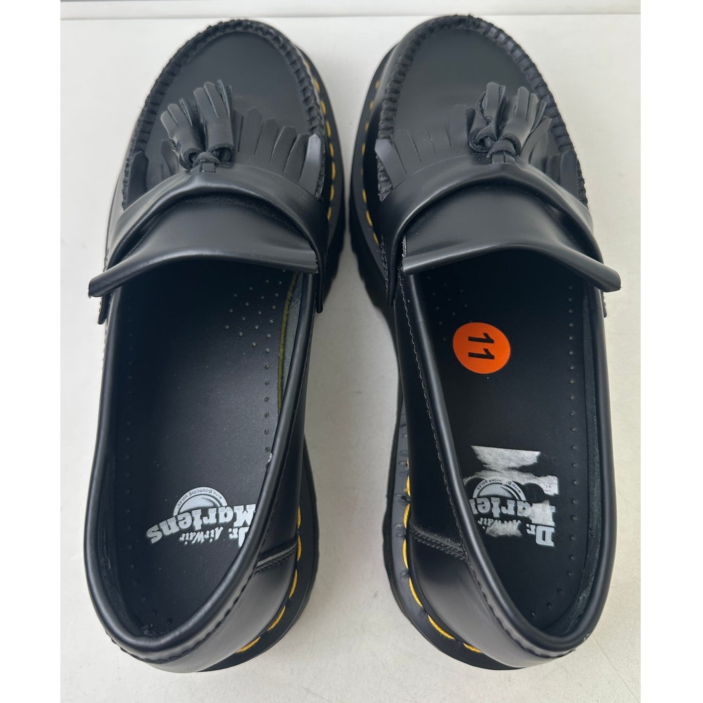 Dr. Martens Adrian Quad Black Smooth Leather Platform Tassel Loafers M 11 / W 12