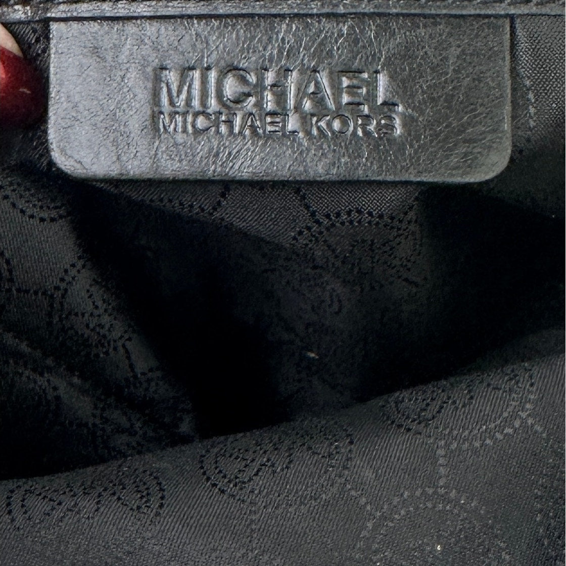 Michael Kors Fallon Black Leather Hobo Shoulder Bag