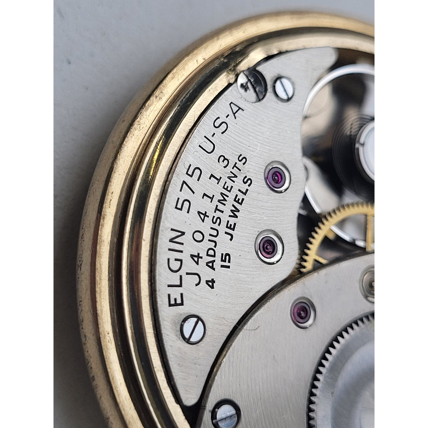 VTG Elgin Railroad-style Pocket Watch Montgomery Dial 15J 10K Rolled Gold Plate