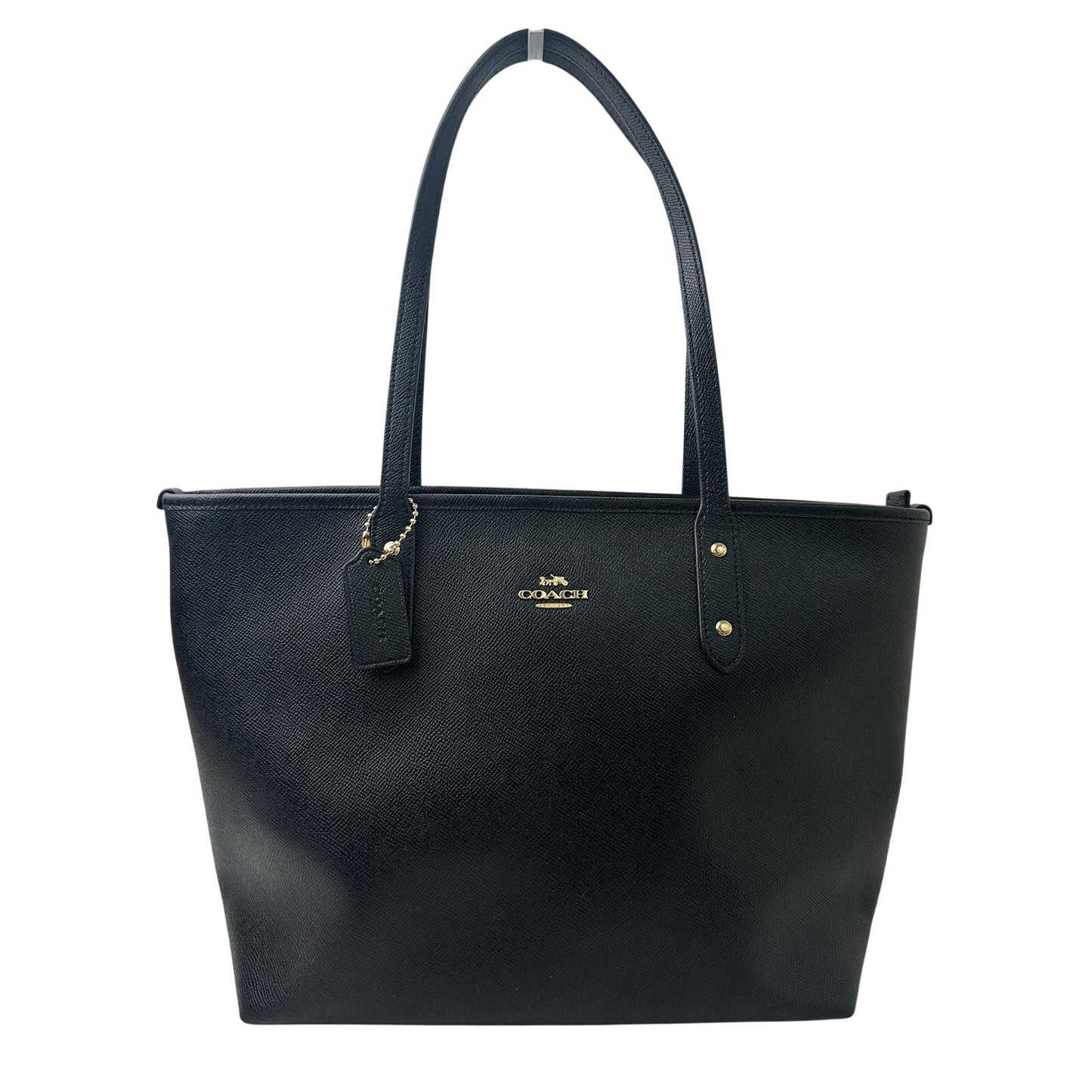 Coach City Zip Black Crossgrain Leather Tote Bag