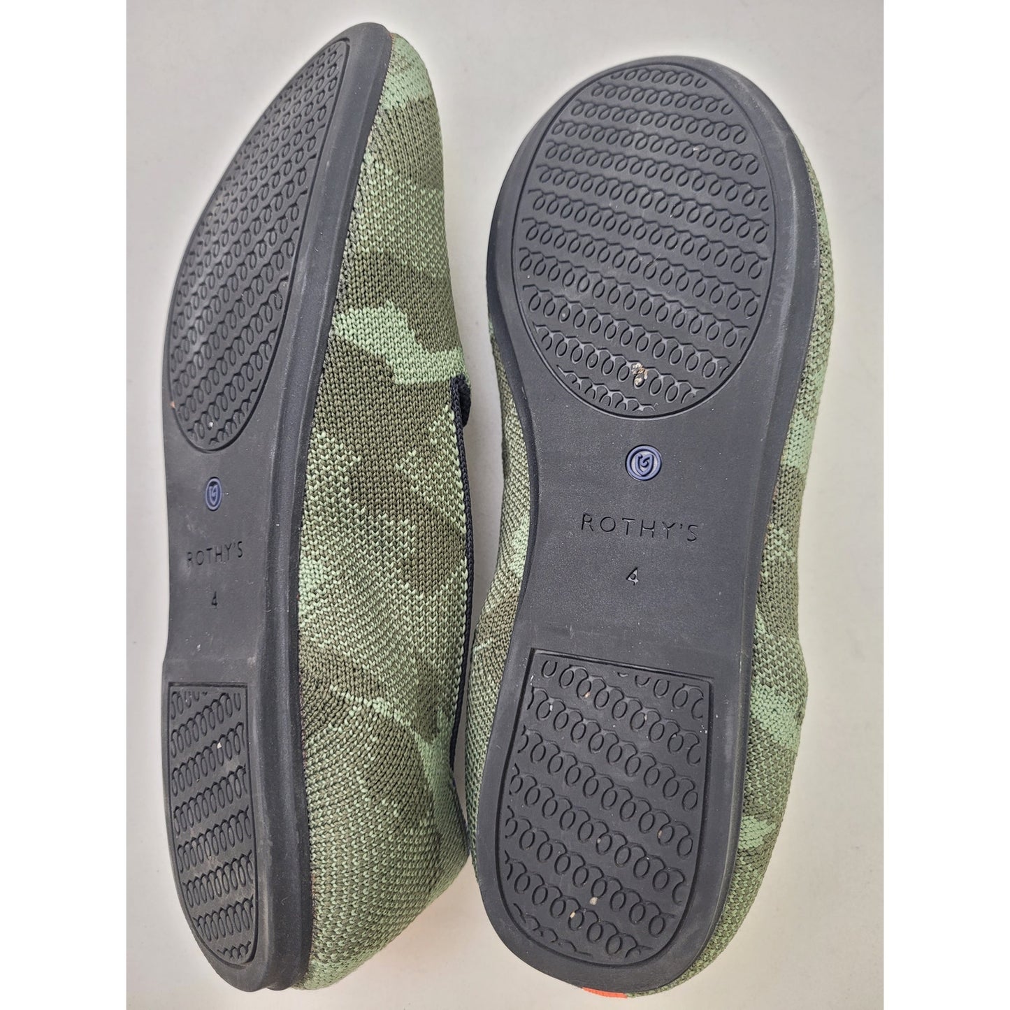 Rothy's The Daily Loafer Olive Camo Green Flats Round Toe Slip-On Women's Sz 4