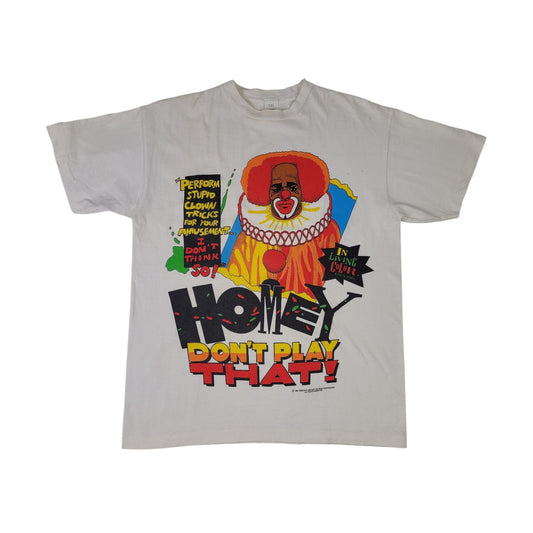 Vintage 90s Living in Color "Homey Don't Play That!" Clown T-Shirt Men's Sz L