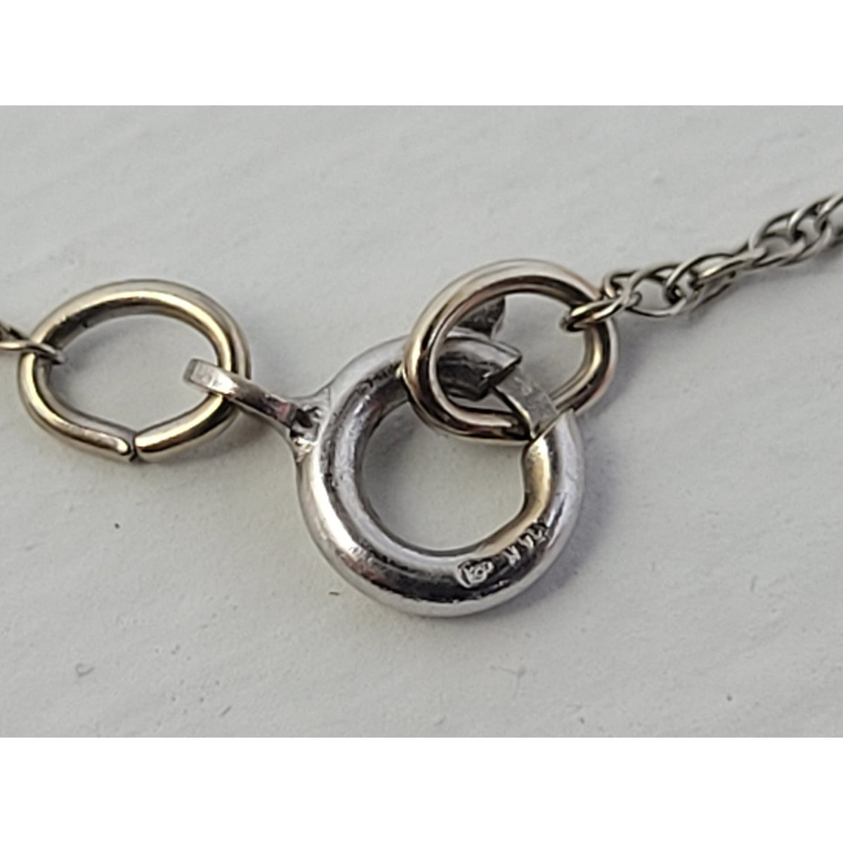 Vintage 14K Solid White Gold Floral Etched Locket on 18" Rope Chain | 3.67 Grams