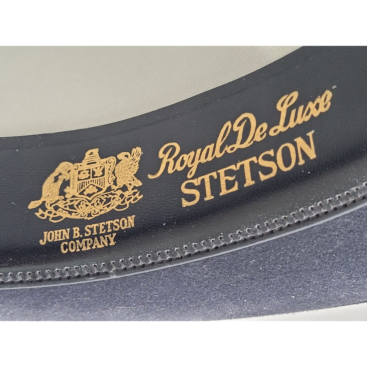 VTG 1950s Stetson "The Eagle" Royal de Luxe Black Fedora Hat Men's Sz 6 7/8