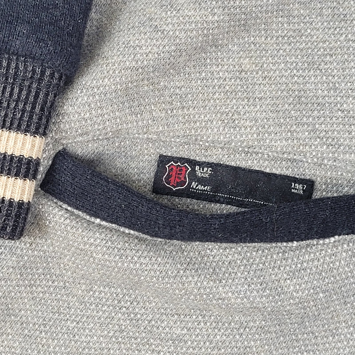 Polo Ralph Lauren Athletic Club Grey Varsity Jacket Sweatshirt Men's Sz XXL