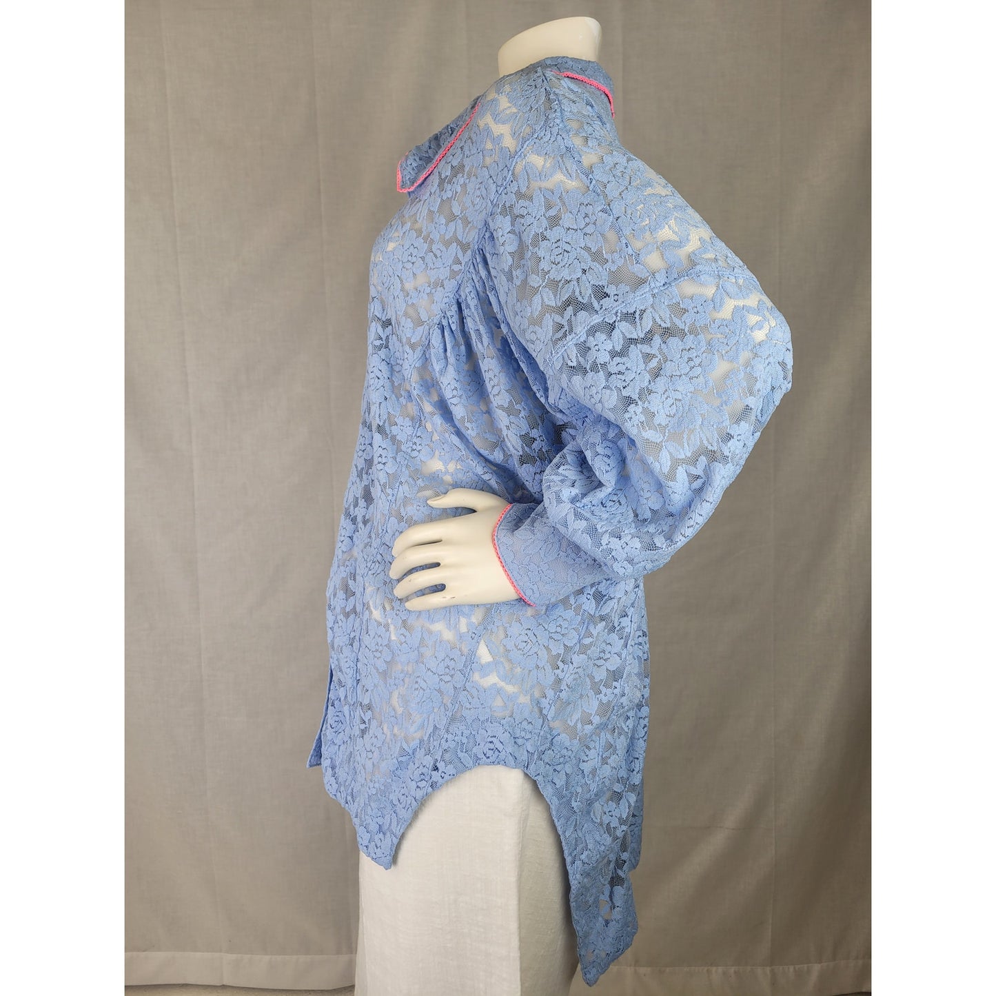 Free People All Day Lace House Shirt Lavender & Pink Women's Sz M