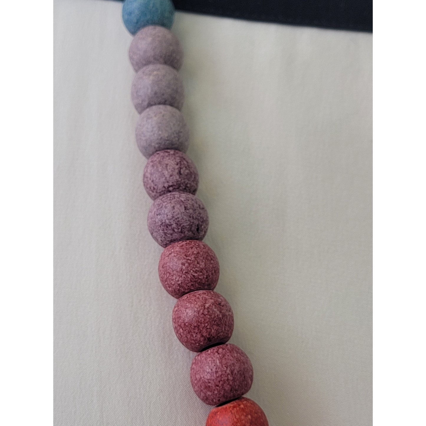 Athens Protasis Handmade Necklace w Ceramic or Clay Beads Ombre Design