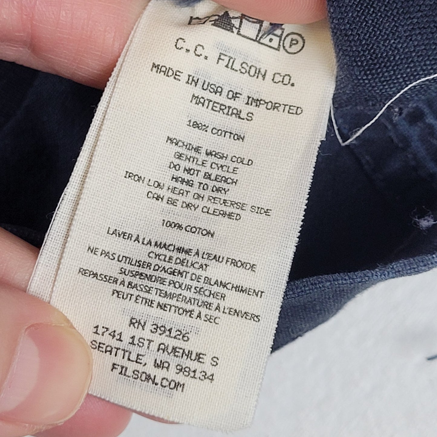 Filson Dry Tin Cloth Forester Jac-Shirt | Navy Blue | Men's Sz L