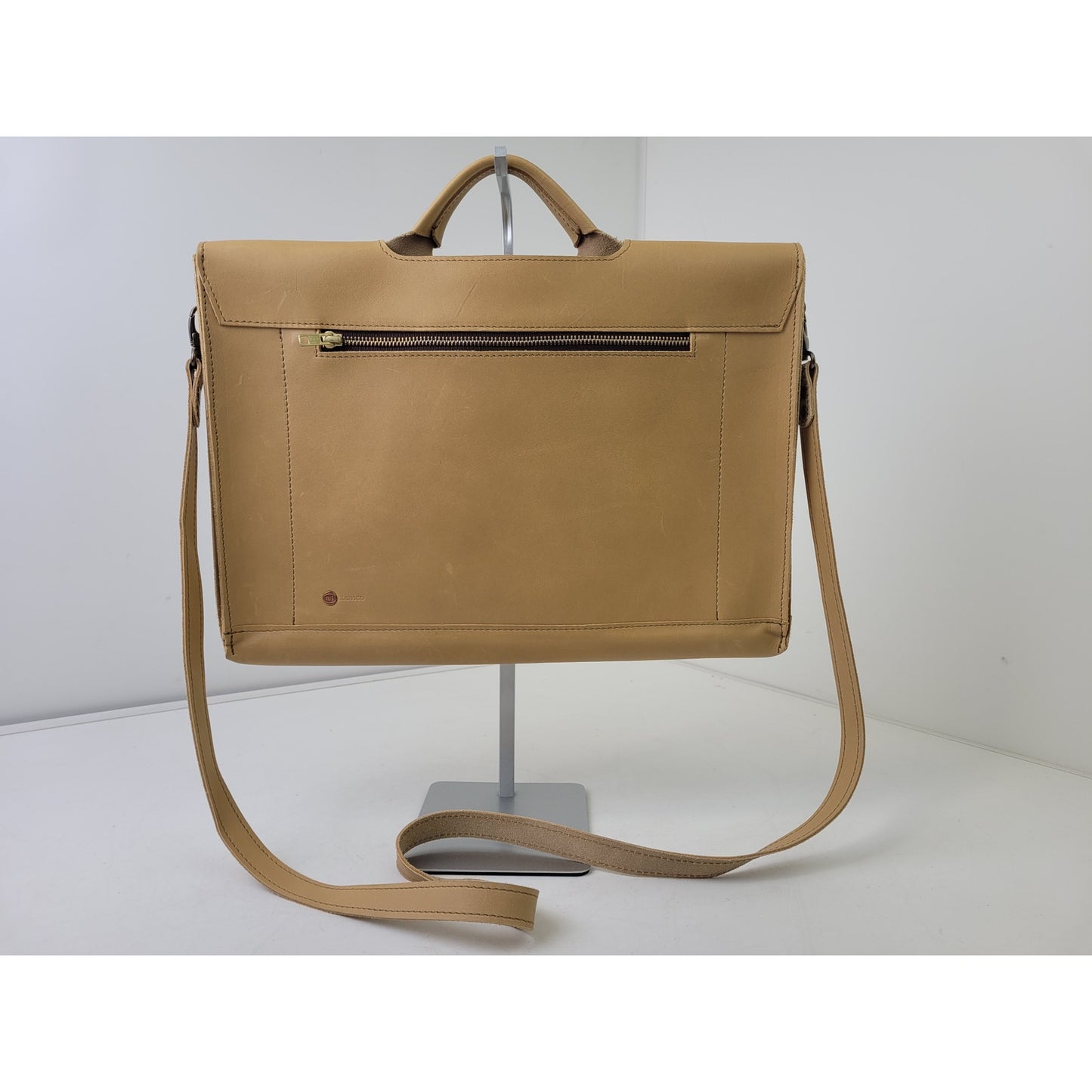 Vintage Rustico Leather Briefcase Messenger Bag Light Brown Made in USA