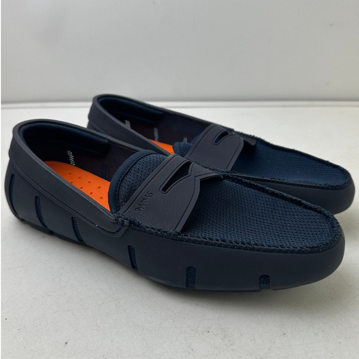 Swims Navy Blue Mesh & Rubber Penny Loafers Water Shoes Men's Sz 8