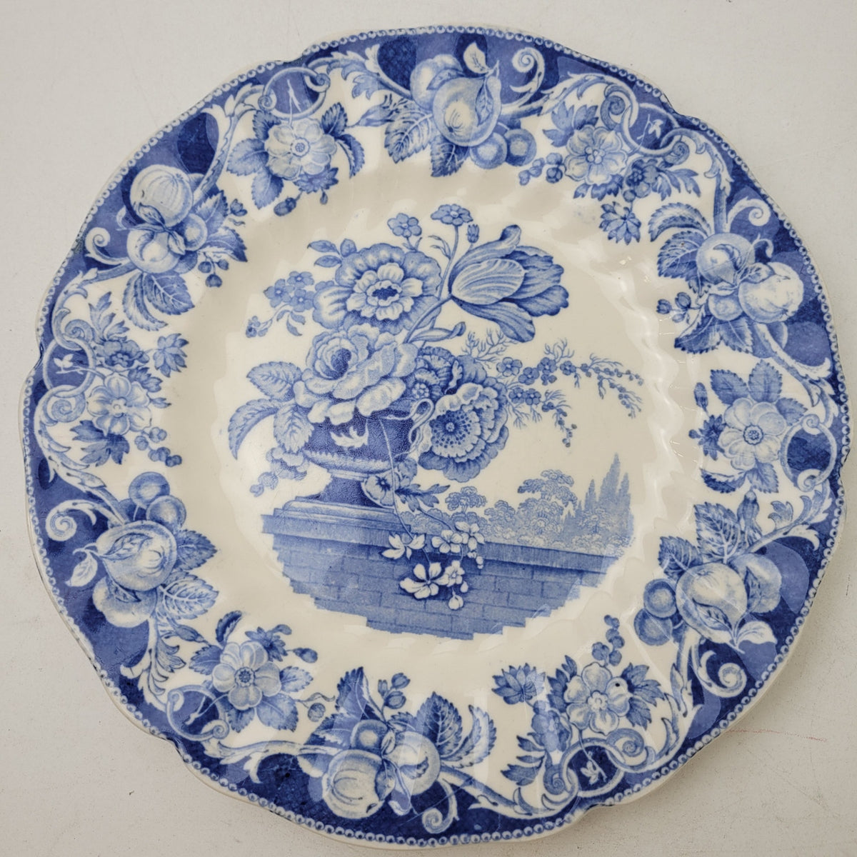 Vintage Royal Doulton Blue & White Pomeroy Pattern D6323 Dinner Plate Set of 5