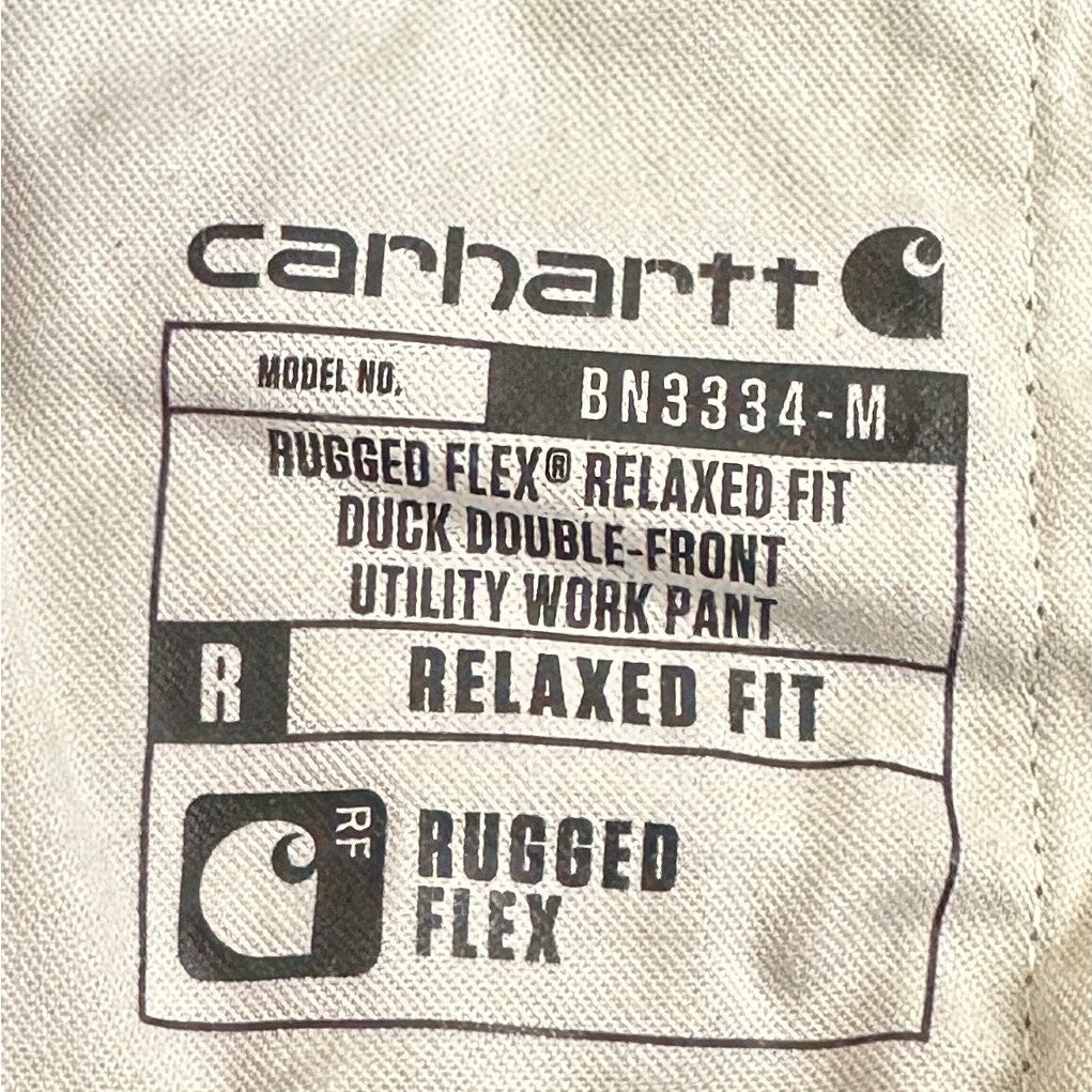 Carhartt Black Rugged Flex Double-Front Duck Utility Work Pants Men's Sz 36x30