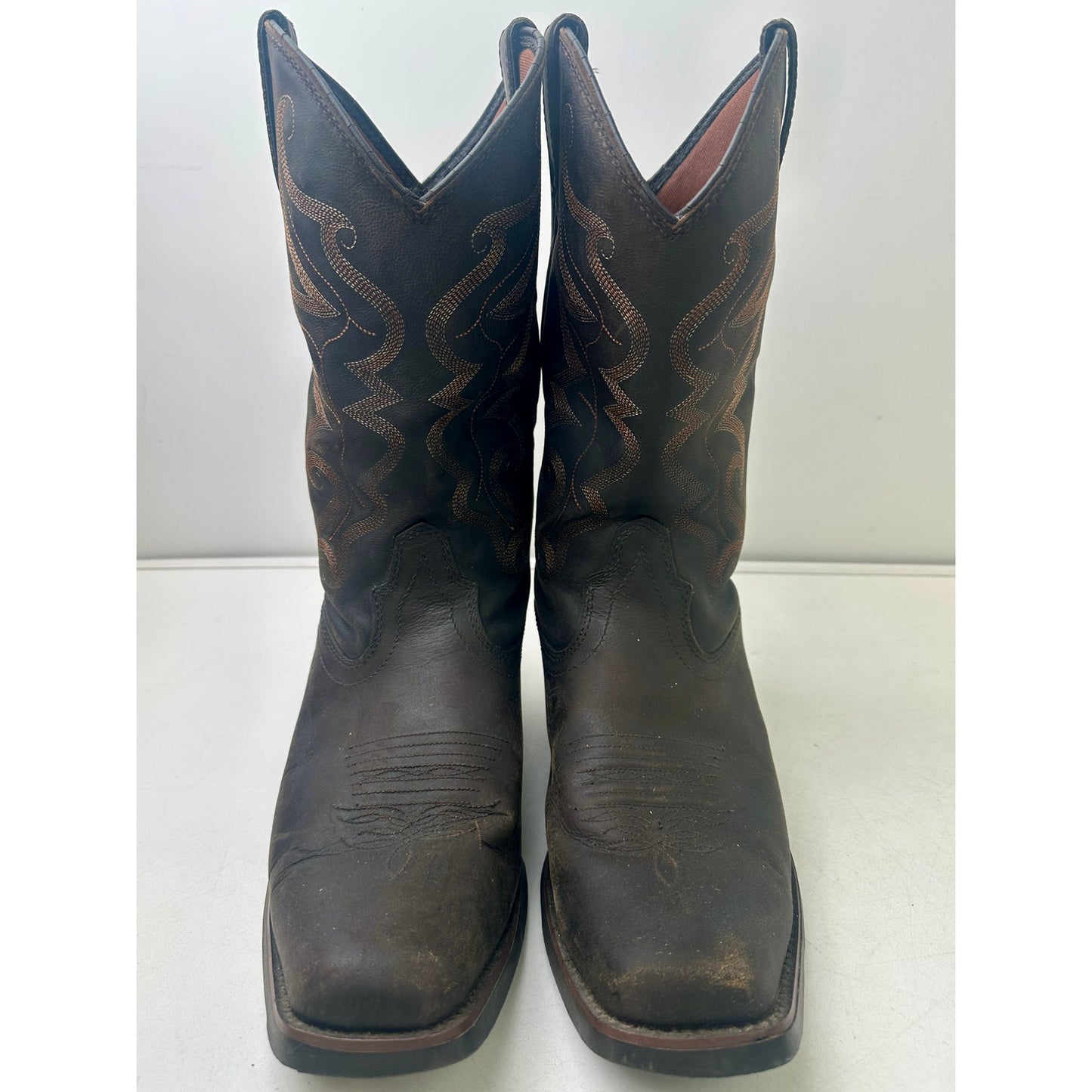 Justin Brown Leather Western Cowboy Boots Men's Sz 10
