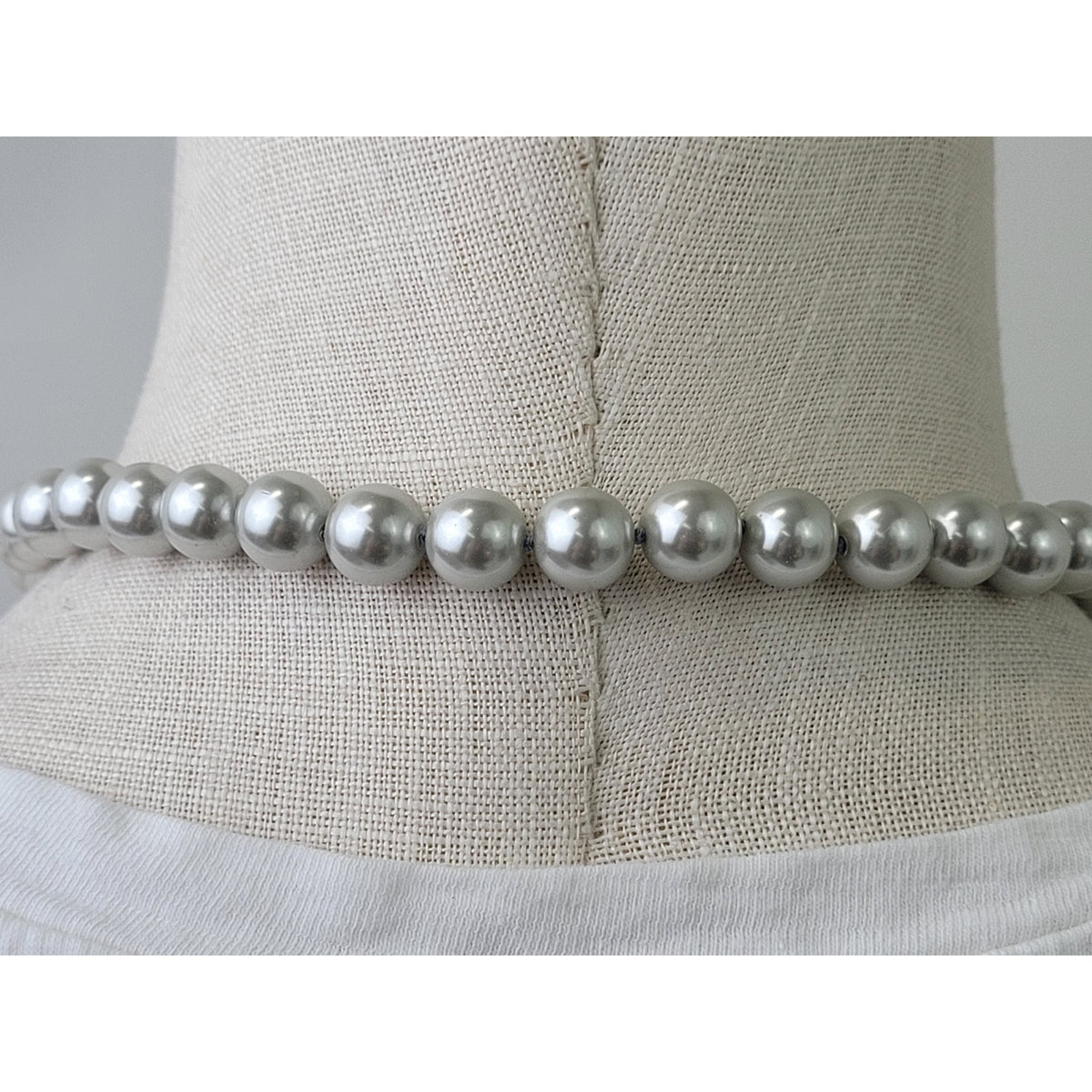 Heidi Daus Classic Edition Art Deco Crystal Necklace Toggle Clasp Faux Pearls
