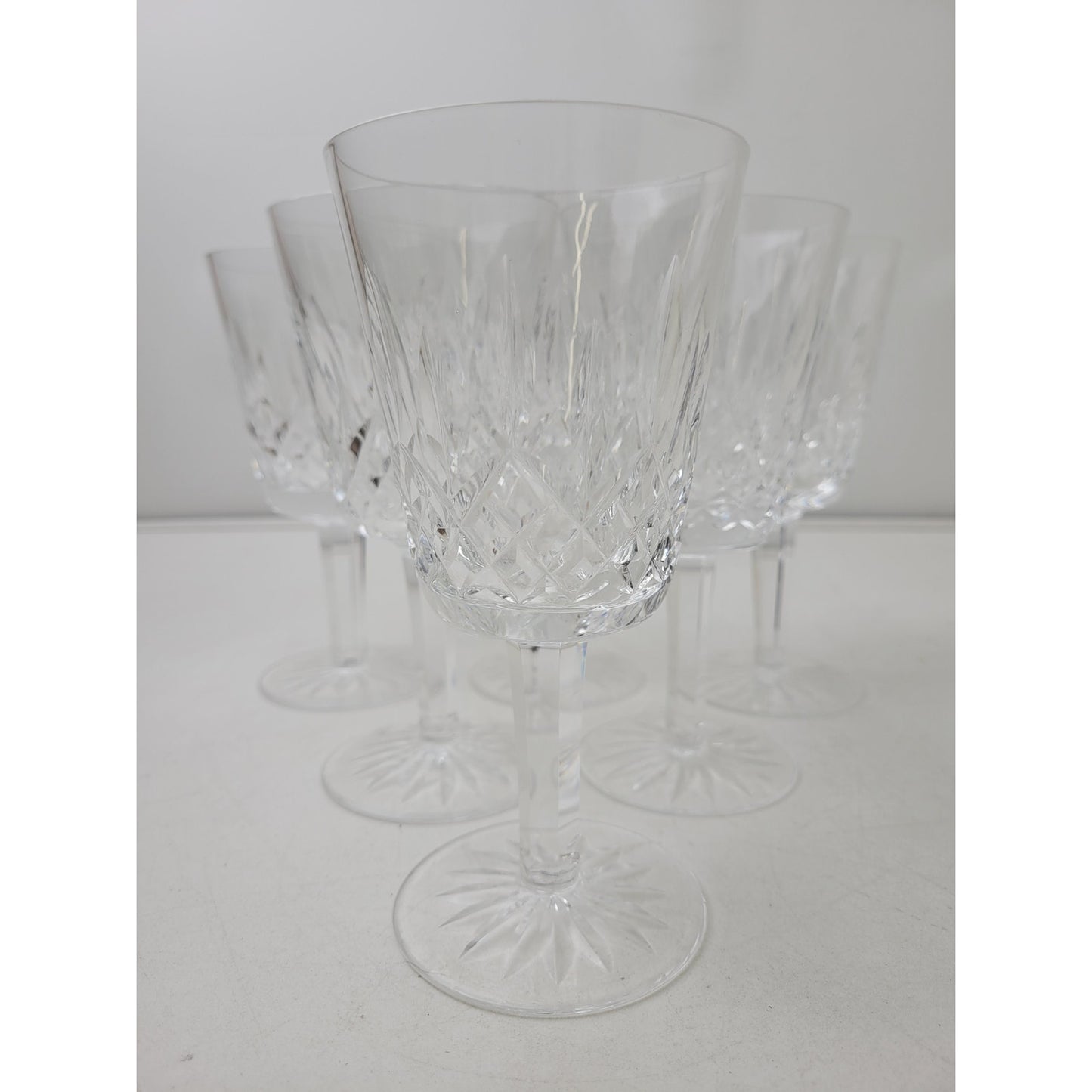 Vintage Waterford Lismore Cut Crystal Water Goblets ( Set of 6 )