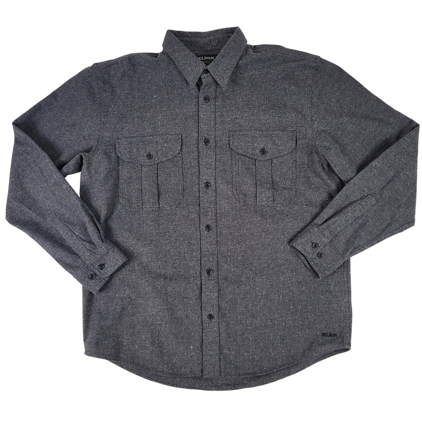 Filson Alaskan Guide Flannel Shirt Heathered Dark Grey | Men's Sz L