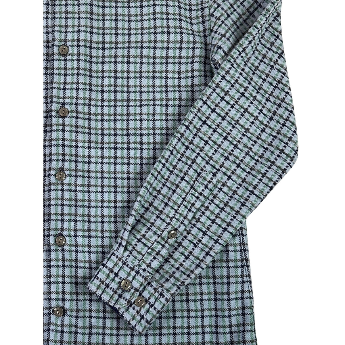 Pendleton Blue Plaid Long Sleeve Wool Shirt Cotton Lined Collar Men's Sz M