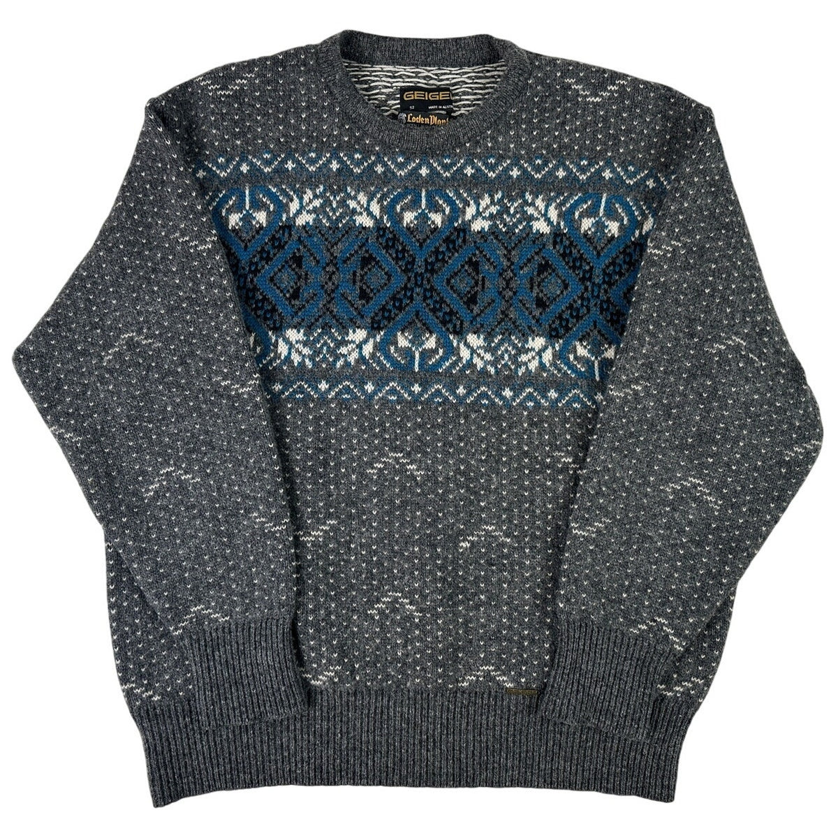 Vintage Geiger Austria LodenPlankl Wool Fair Isle Sweater Men's Sz 52 (L)