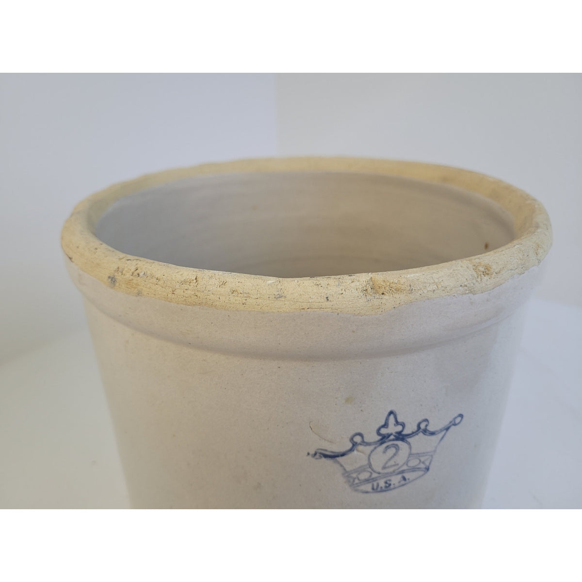 VTG Robinson Ransbottom Pottery Co. 2-Gallon Stoneware Crock w Lid Made in USA