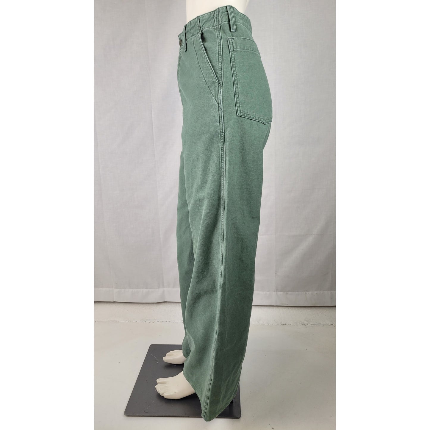 Mother Denim "The Major Sneak Roller" Pants High-Rise Wide Leg Button Fly Sz 27