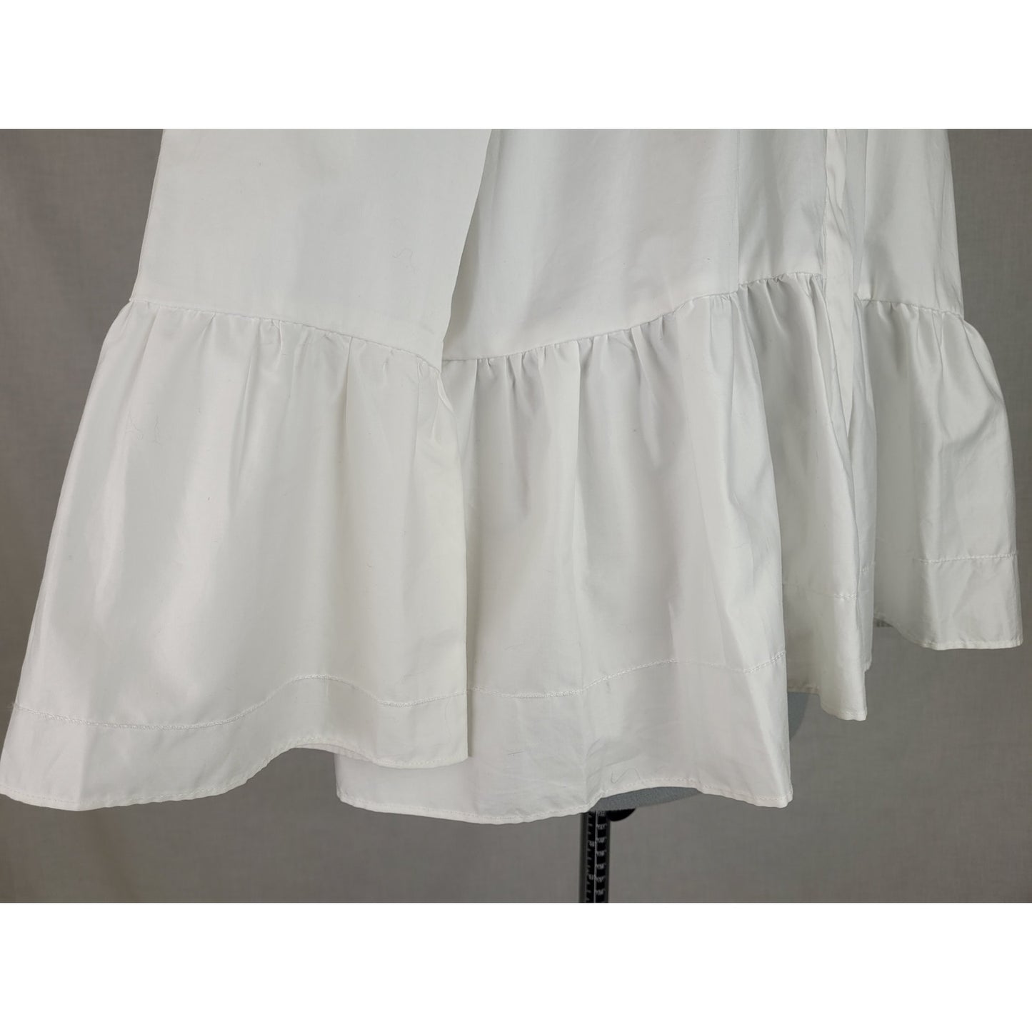 Club Monaco White Button-down Peplum Blouse w Gathered Waist Sz L NWT