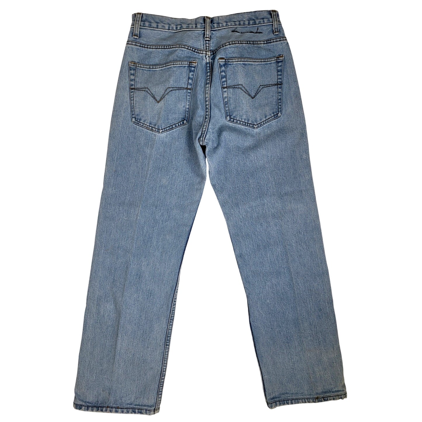 VTG 90s Versace Jeans Couture Light Wash Slightly Tapered Leg Women's Sz 29