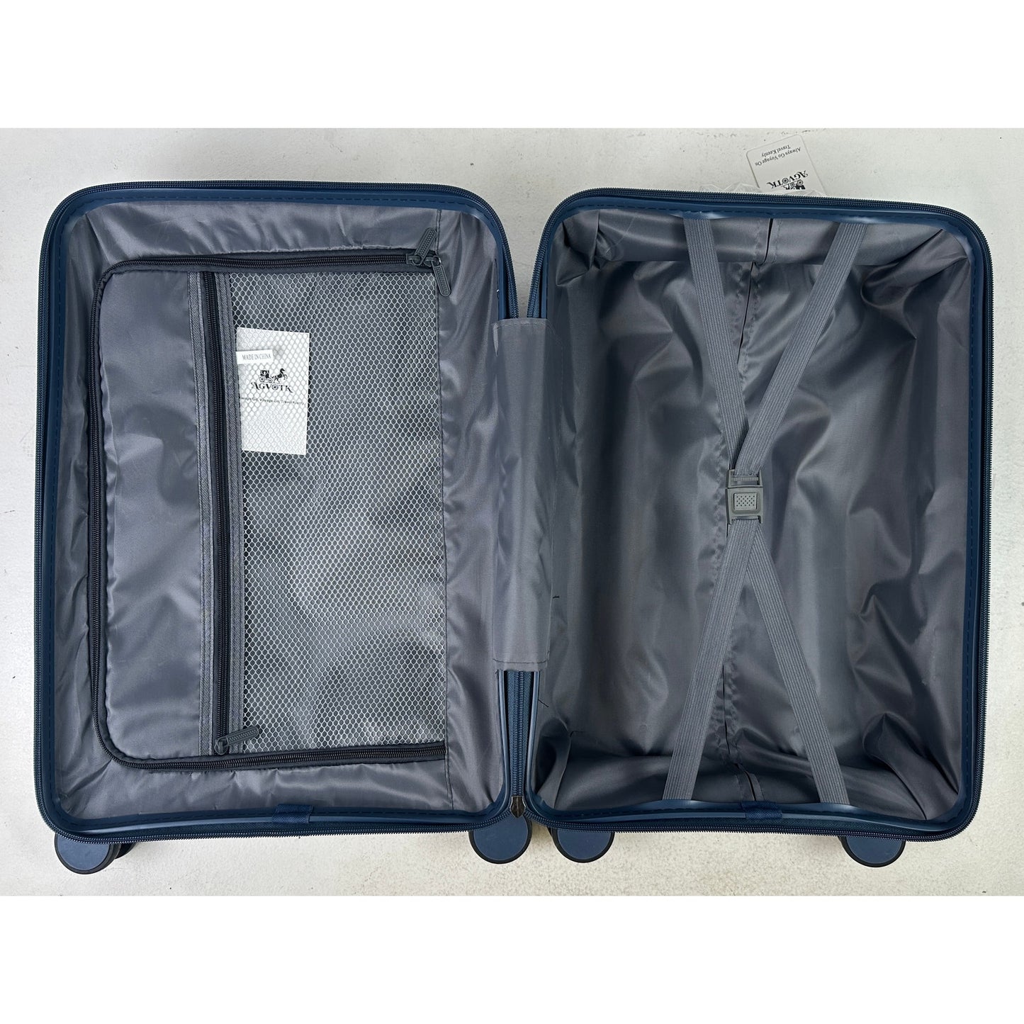 AGVOTK 20" Steel Blue Hardside Carry-On Spinner Suitcase