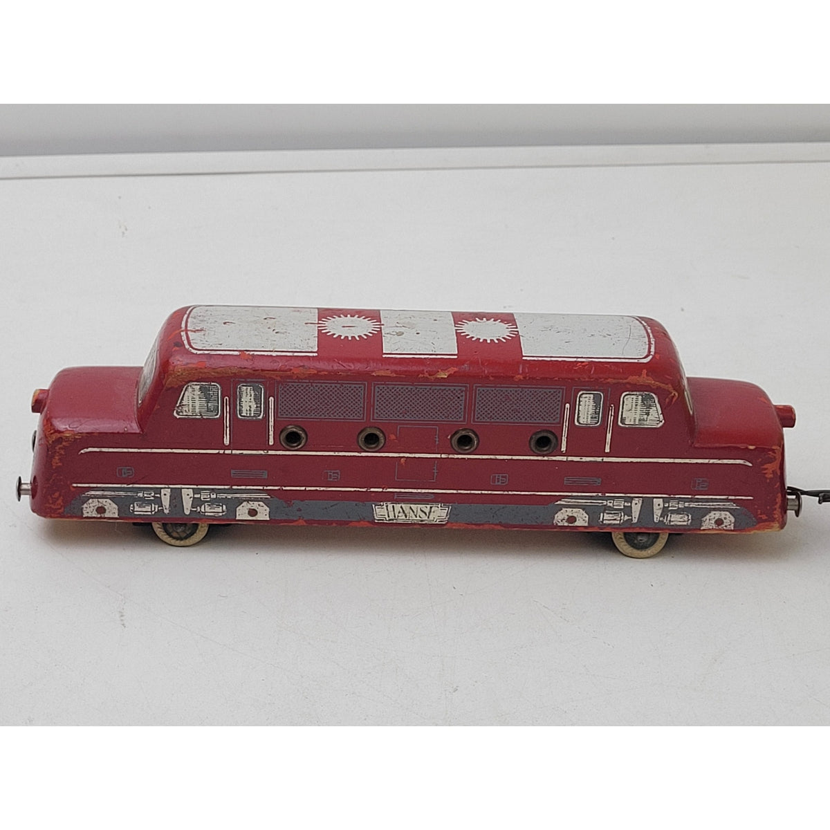 1950s LEGO Hanse Wooden Train Locomotive & Rare 4-Wheel Shell Tanker | Denmark
