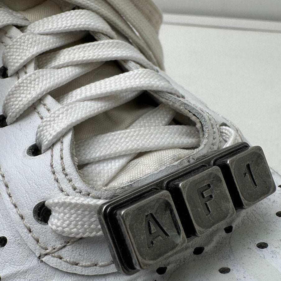 Nike Air Force 1 '07 Premium "1-800 Toll Free" White/Grey/Sail Sneakers Men's Sz 7.5
