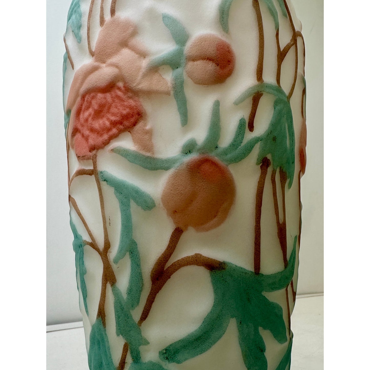Vintage 1930s Pheonix Consolidated Glass "Bittersweet" Art Deco Vase
