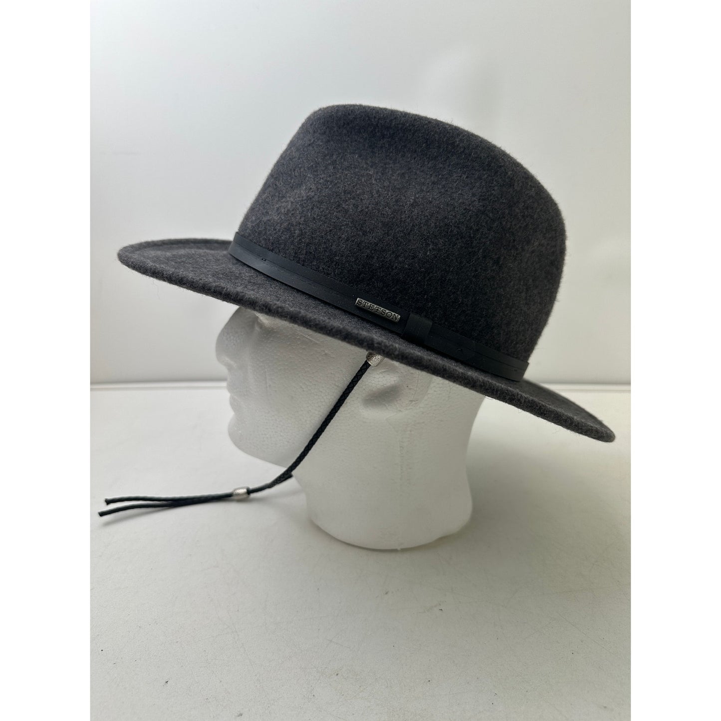 Stetson Explorer Grey Wool Felt Fedora Hat Sz Large