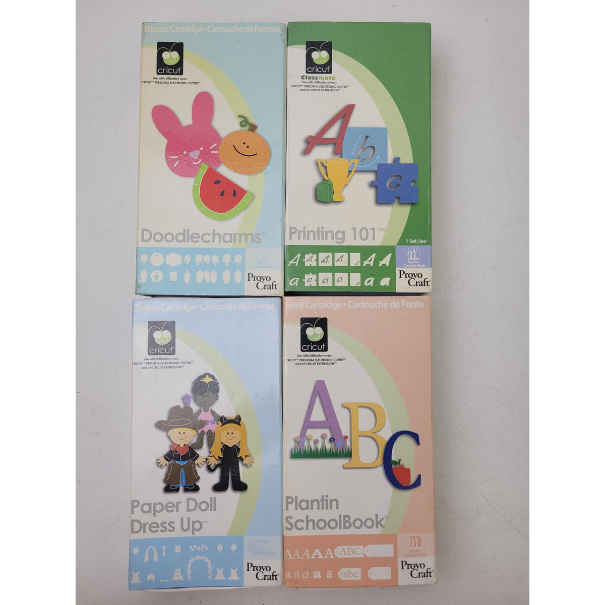 Cricut Cartridges in Storage Boxes Lot of 12
