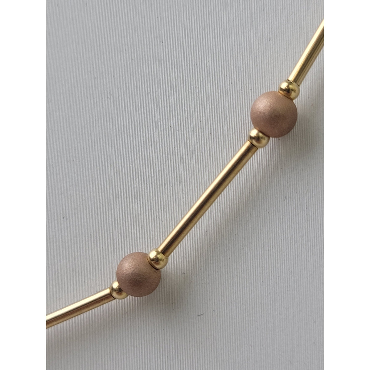 VTG 14K Yellow Gold Michael Anthony Jewelers Bar-and-Bead Chain Necklace in Box