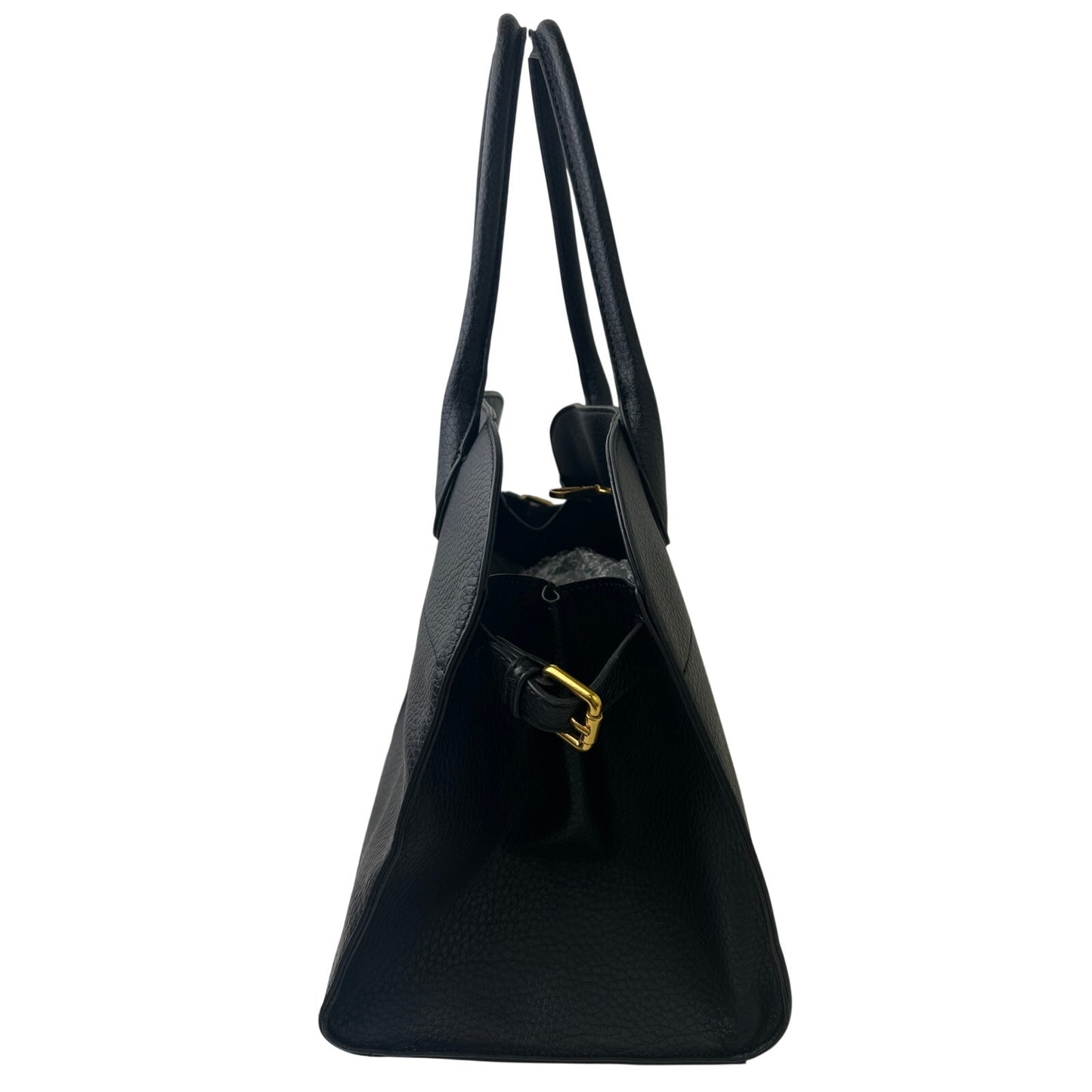 Miztique Black Pebbled Vegan Leather Satchel Tote Bag