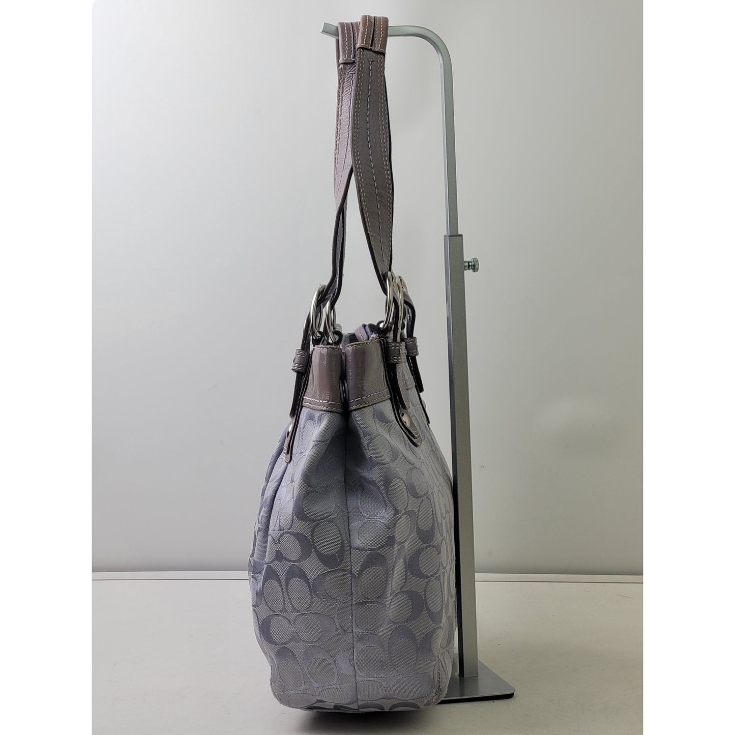 Y2K Lavender Coach Soho Pleated Signature C Canvas Shoulder Bag