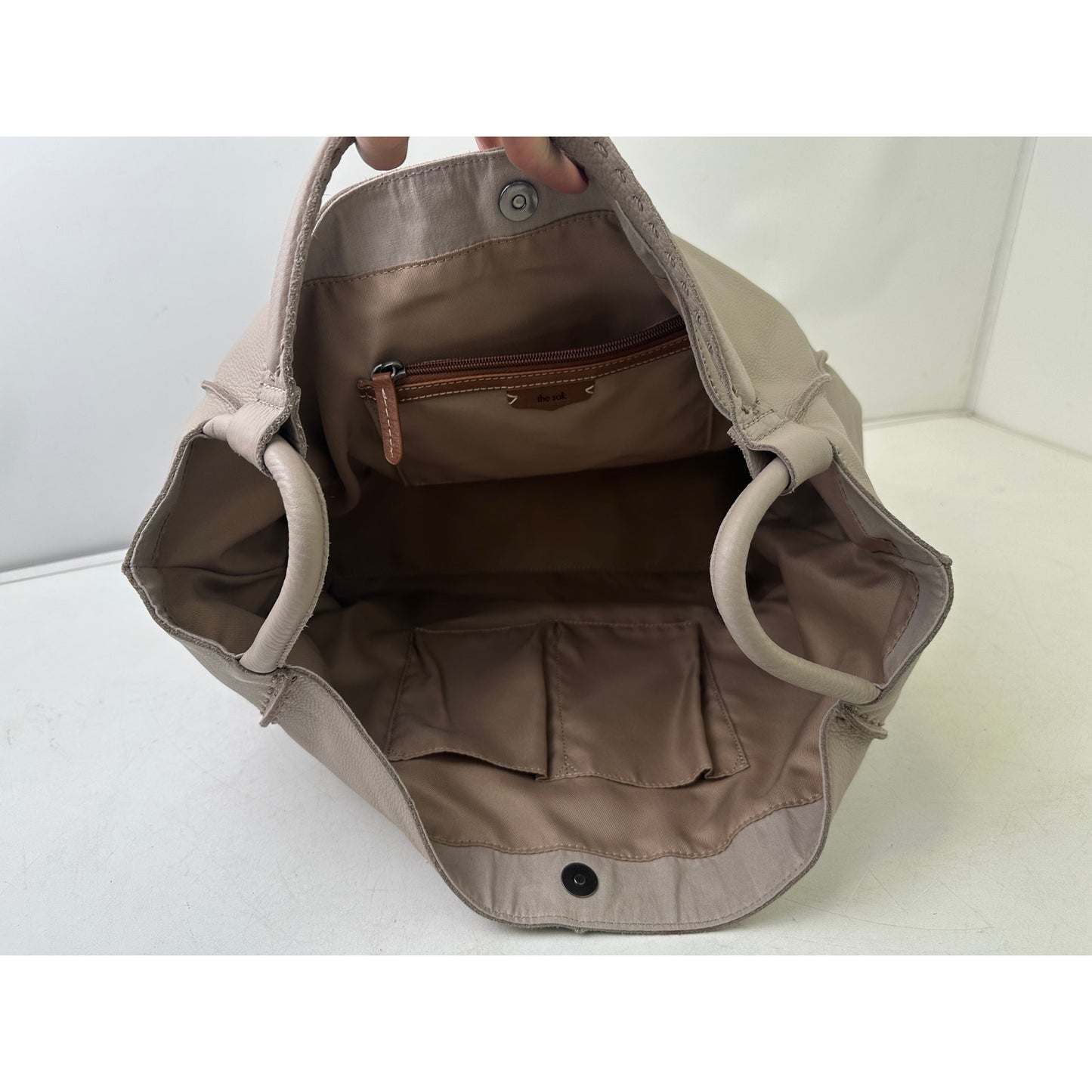 The Sak Los Feliz Large Sand Leather Tote Bag