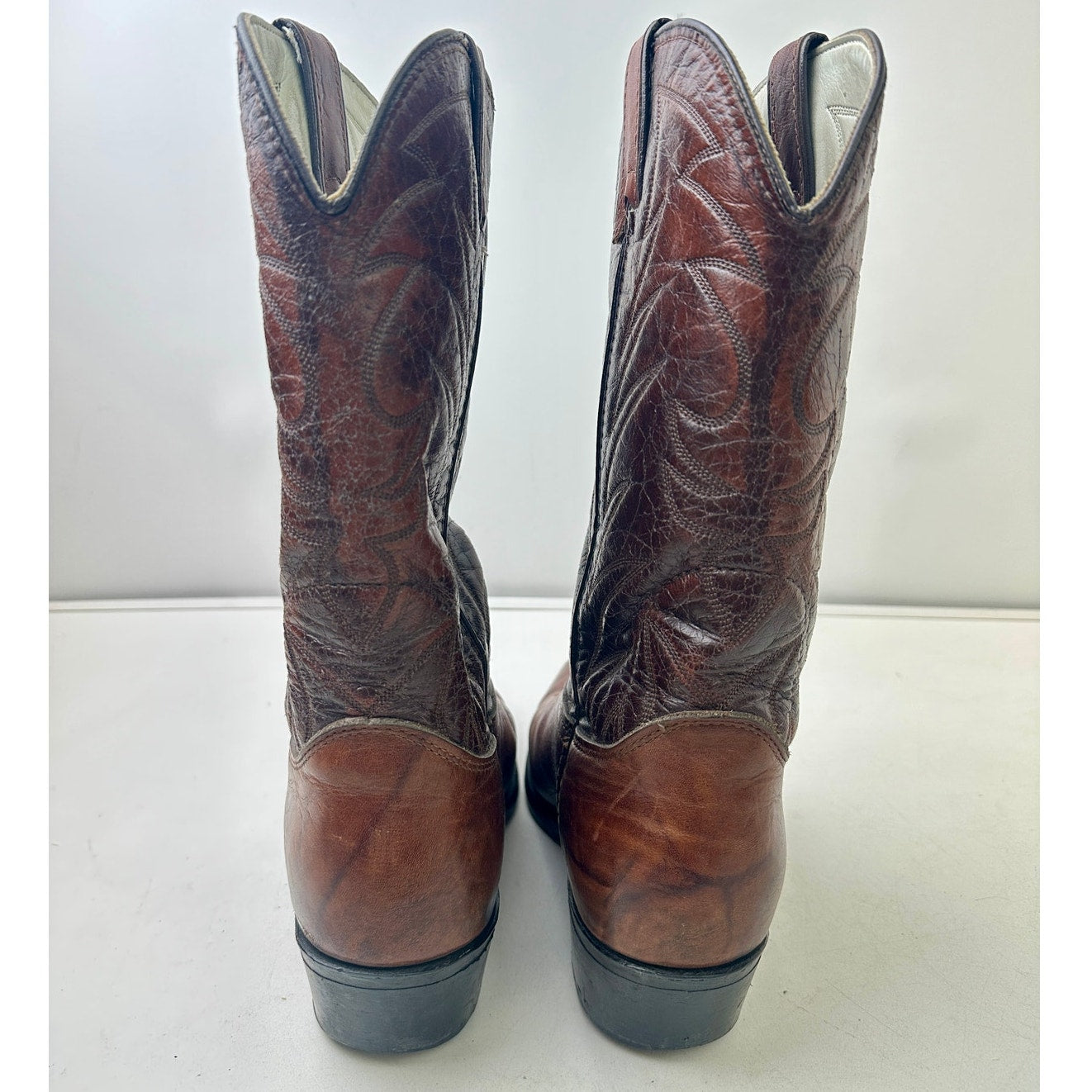 Vintage Durango Brown Leather Western Cowboy Boots Men's Sz 9.5