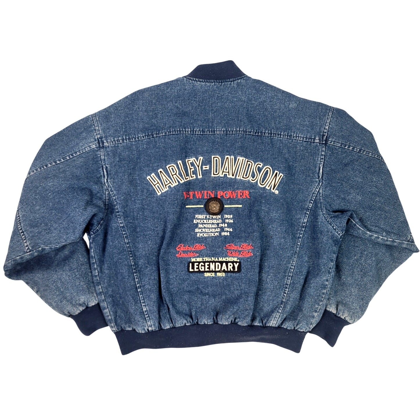 VTG 80s/90s Harley Davidson Harley Davidson Blue Bomber Jacket Men's Sz L/XL