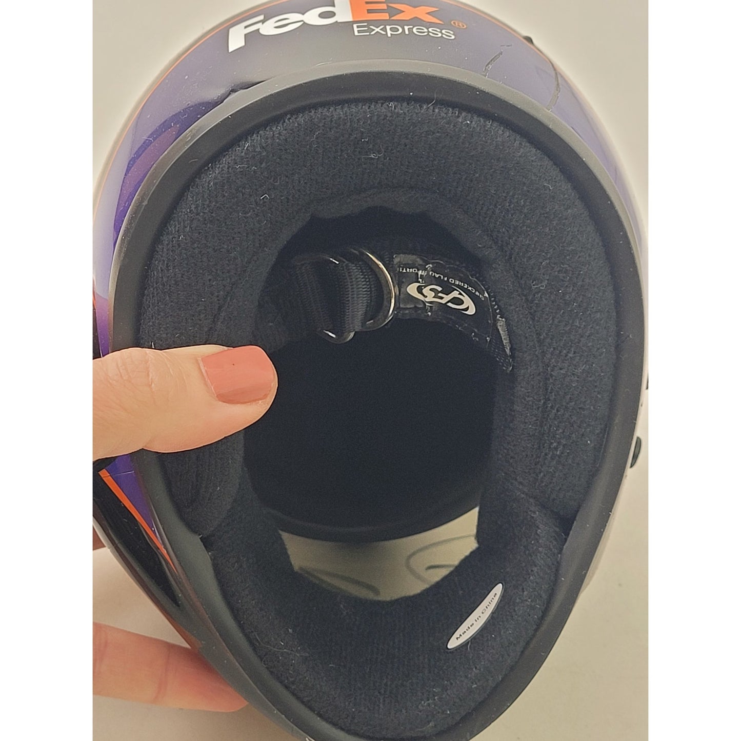 Denny Hamlin Signed FedEx NASCAR Replica Mini Helmet