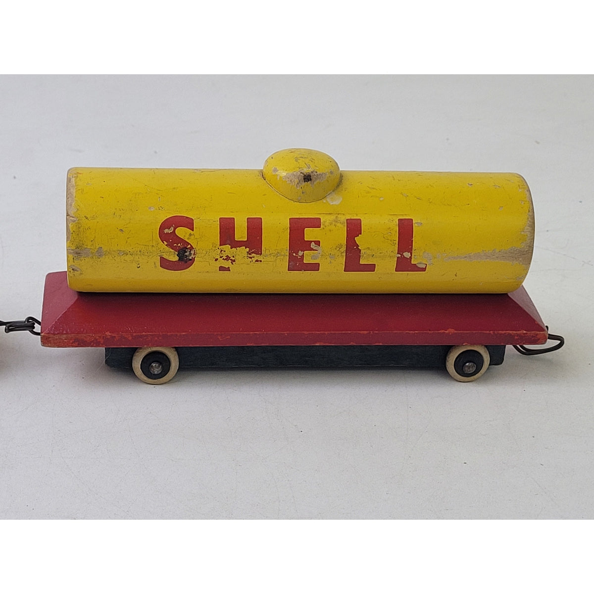 1950s LEGO Hanse Wooden Train Locomotive & Rare 4-Wheel Shell Tanker | Denmark