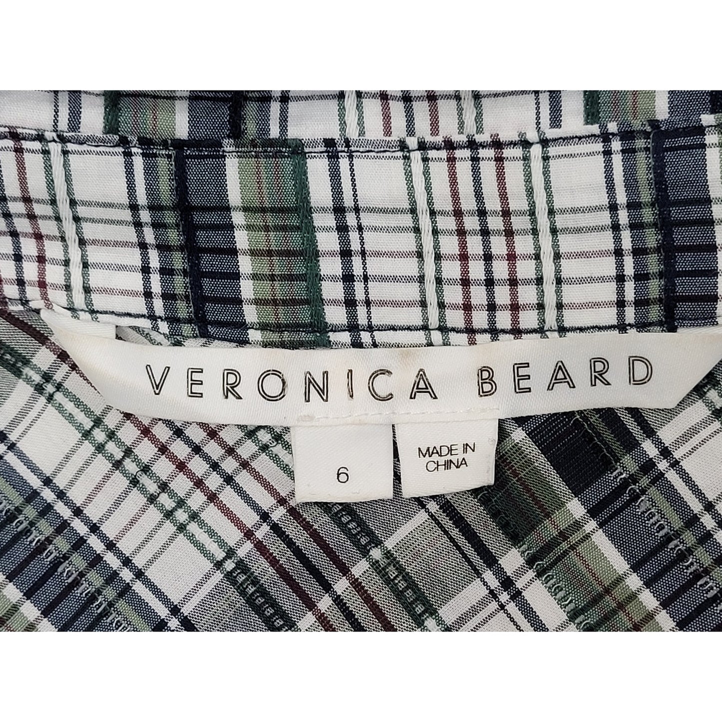 Veronica Beard Western Style Mini Dress Pearl Snap Buttons Plaid Women's Sz 6