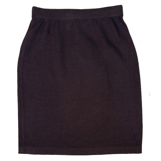 Vintage St. John Collection Chocolate Brown Wool Blend Knit Skirt Sz 2 NWT