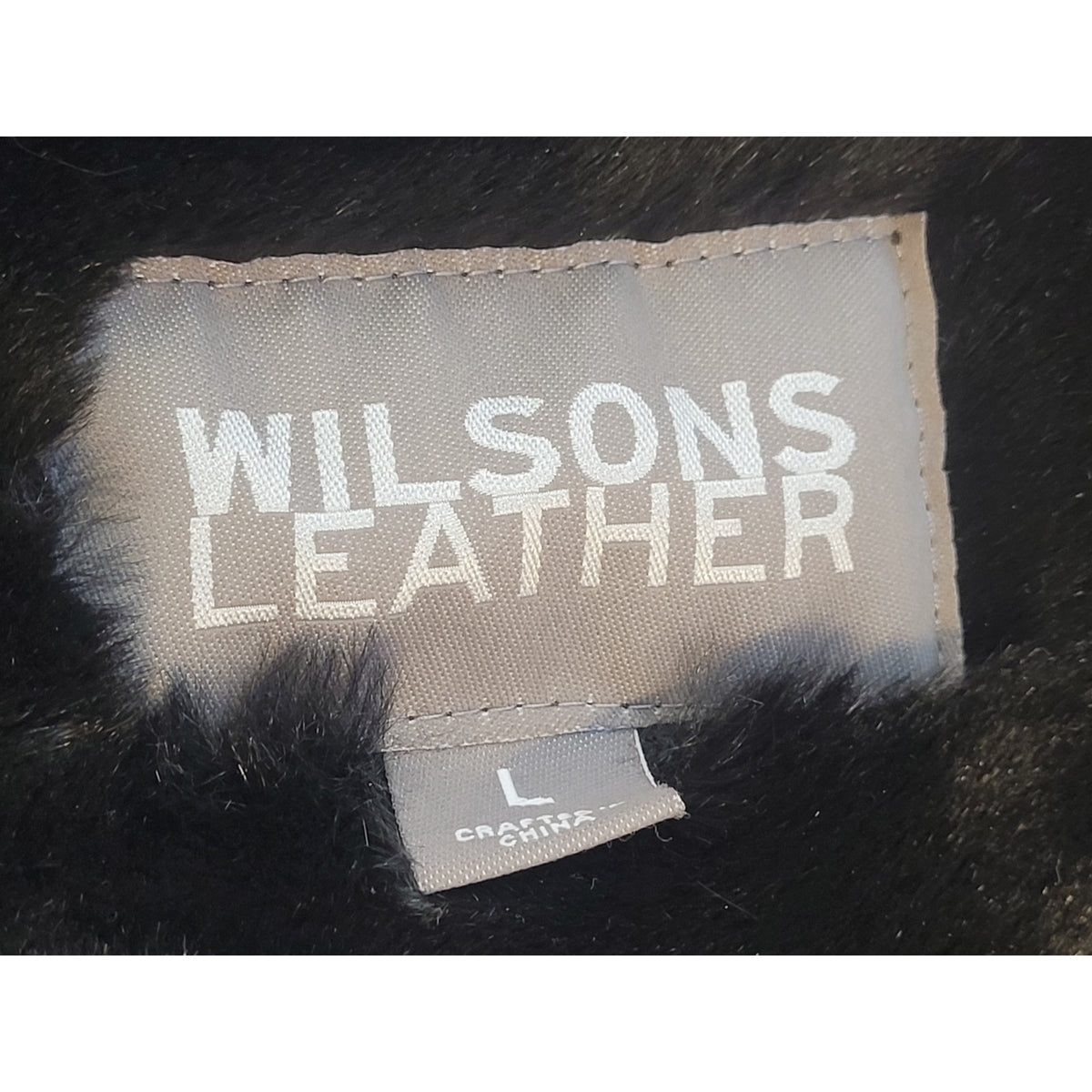 Vintage Wilsons Leather Black Leather Hooded Fur-Lined Jacket w Belt Sz L