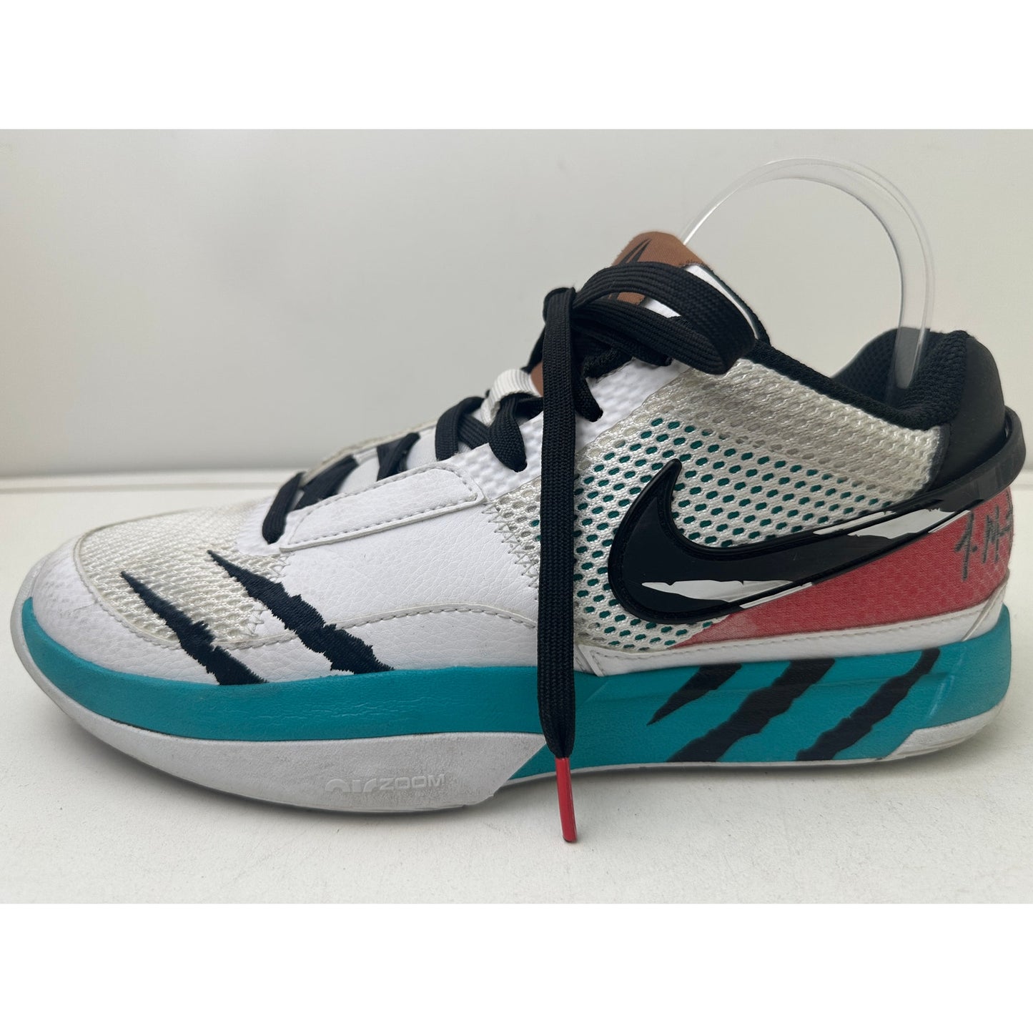 Nike Ja 1 Reverse Scratch White/Turbo Green/University Red Sneakers Men's Sz 7.5